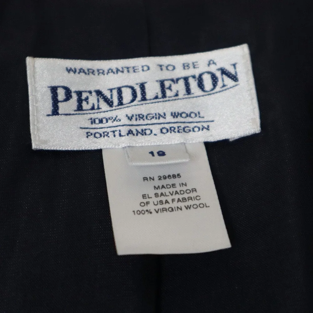 Pendleton Navy Blue 100% Virgin Wool‎ Blazer Womens Size 18 Sport Coat Modern